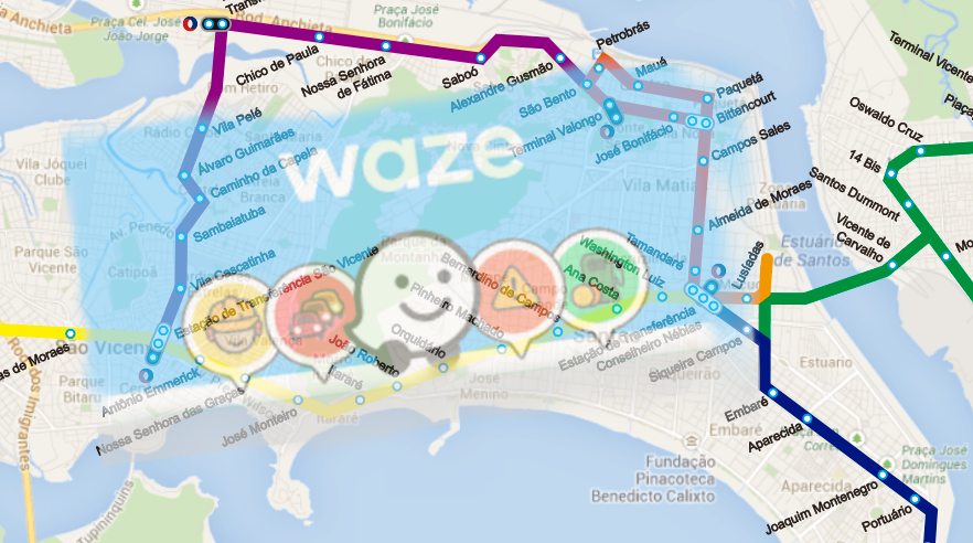 Obras do VLT avançam e via no Centro de Santos tem novo bloqueio; motoristas podem colaborar usando o Waze