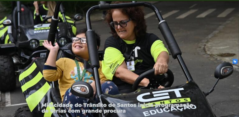 Minicidade do Trânsito de Santos inicia programação de férias com grande procura